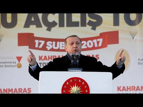 شاهد  أردوغان يبدأ حملته للاستفتاء بشأن النظام الرئاسي