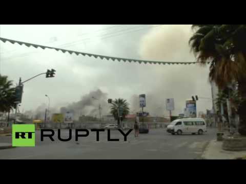 بالفيديو قوات التحالف تشنُّ غارة جويّة على صنعاء