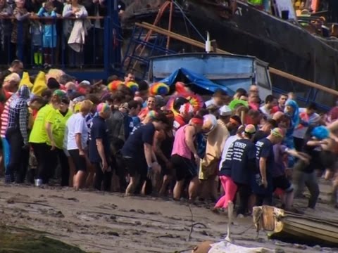 runners don wacky costumes for uk mud race