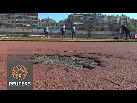 soccer teams play first match in aleppo