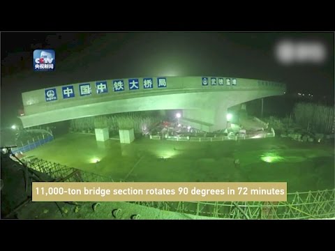 11000ton bridge section rotates 90 degrees