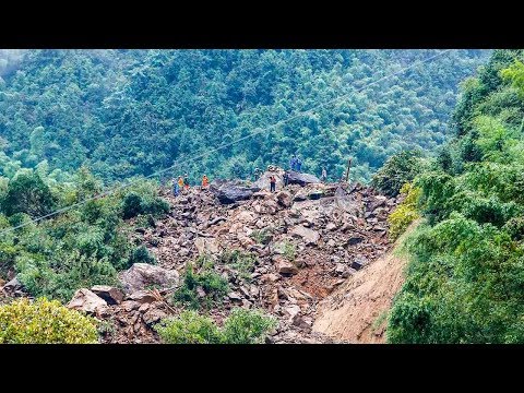 six missing after landslide