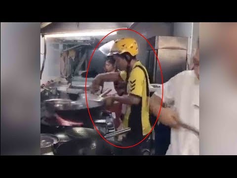 takeaway delivery man found cooking for order