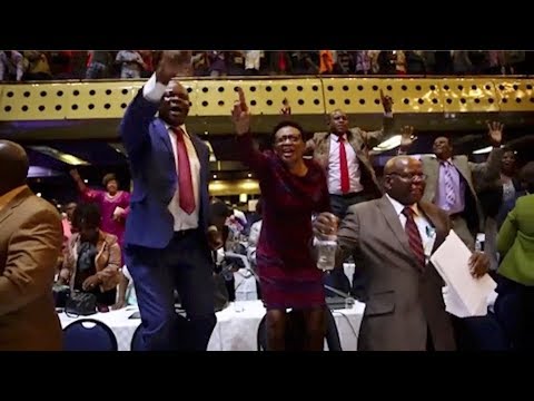 people in zimbabwe celebrate the resignation