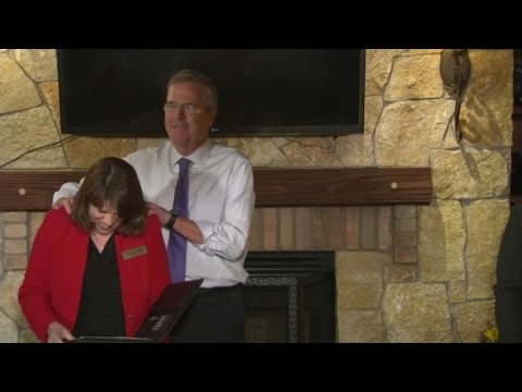 jeb bush gives new hampshire woman massage