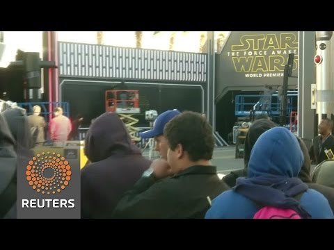 as workers ready red carpet for star wars premiere