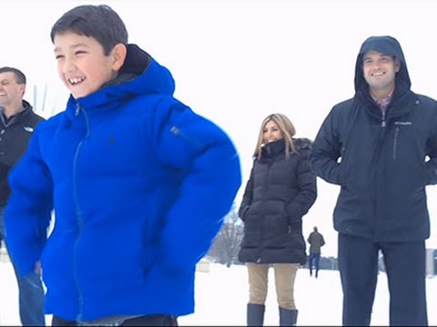 his kids to campaign sledding break