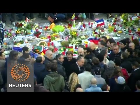 singer johnny hallyday visits makeshift brussels memorial