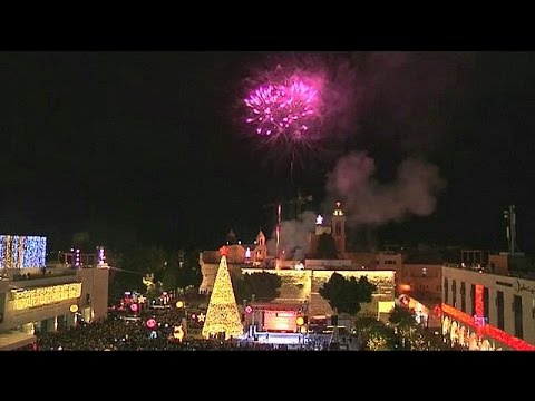 christmas lights turned on in bethlehem