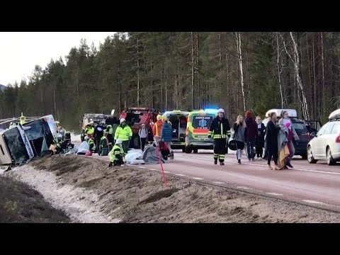 crash in sweden mostly are schoolchildren on the bus