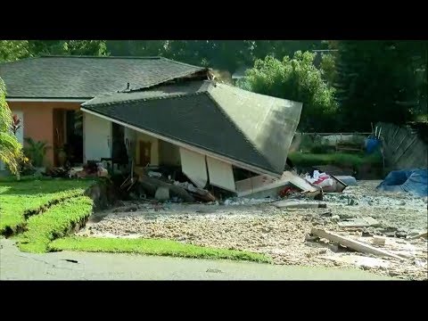 sinkhole swallows part of a home