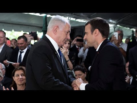 macron netanyahu mark 75th anniversary