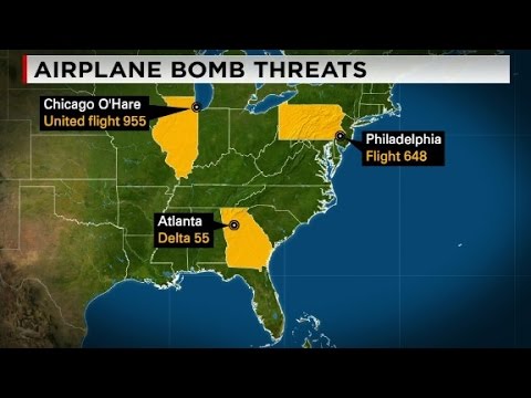 bomb threats made to at least 3 commercial planes