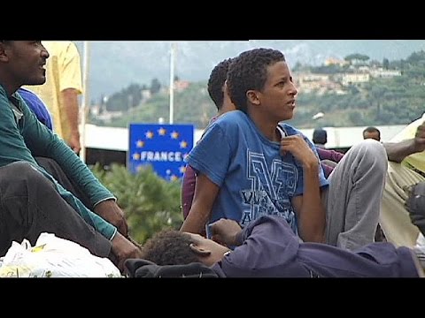 french police block african immigrants