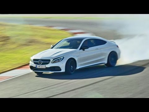 2016 mercedes c 63 s amg coupe on racetrack